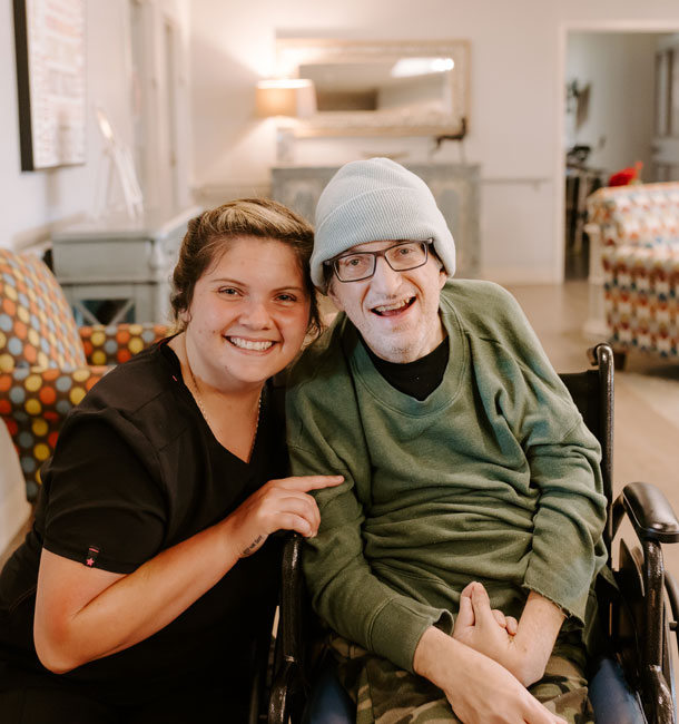 Staff Member and Patient at Green House Cottages of Walnut Ridge